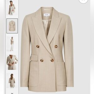 Reiss Larsson double breasted Twill blazer size UK8